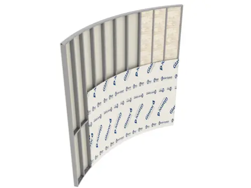 190730_GypWall CURVE Glasroc board radius 3m